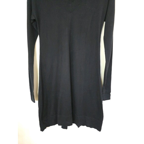 Peruvian Connection V Neck Long Sleeve Pima Cotton Dress Size XS Black Short - Picture 4 of 7